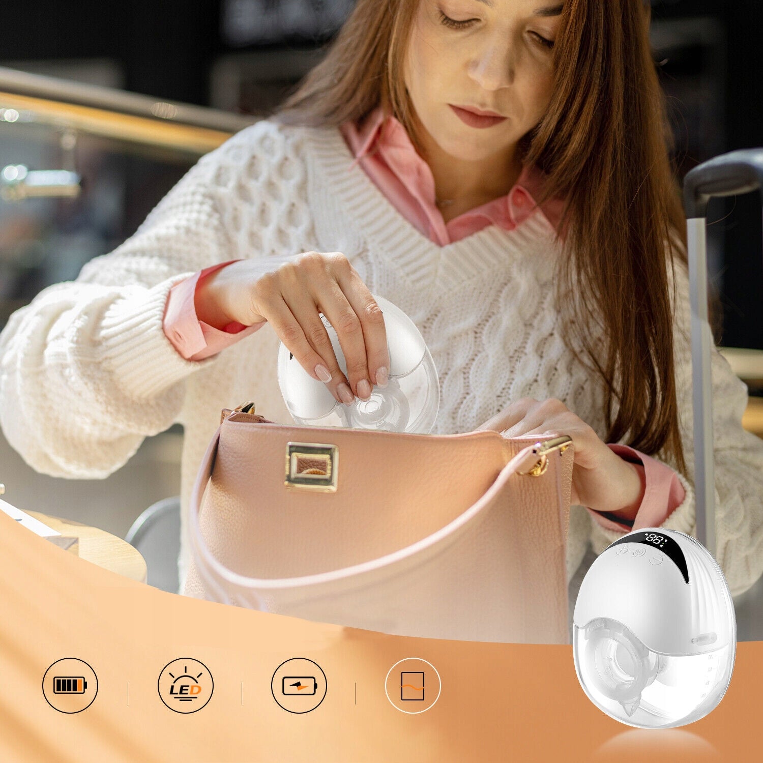SHELL BREAST PUMP ELECTRIC WIRELESS HANDS-FREE 4 MODES 12 LEVEL Medical device no