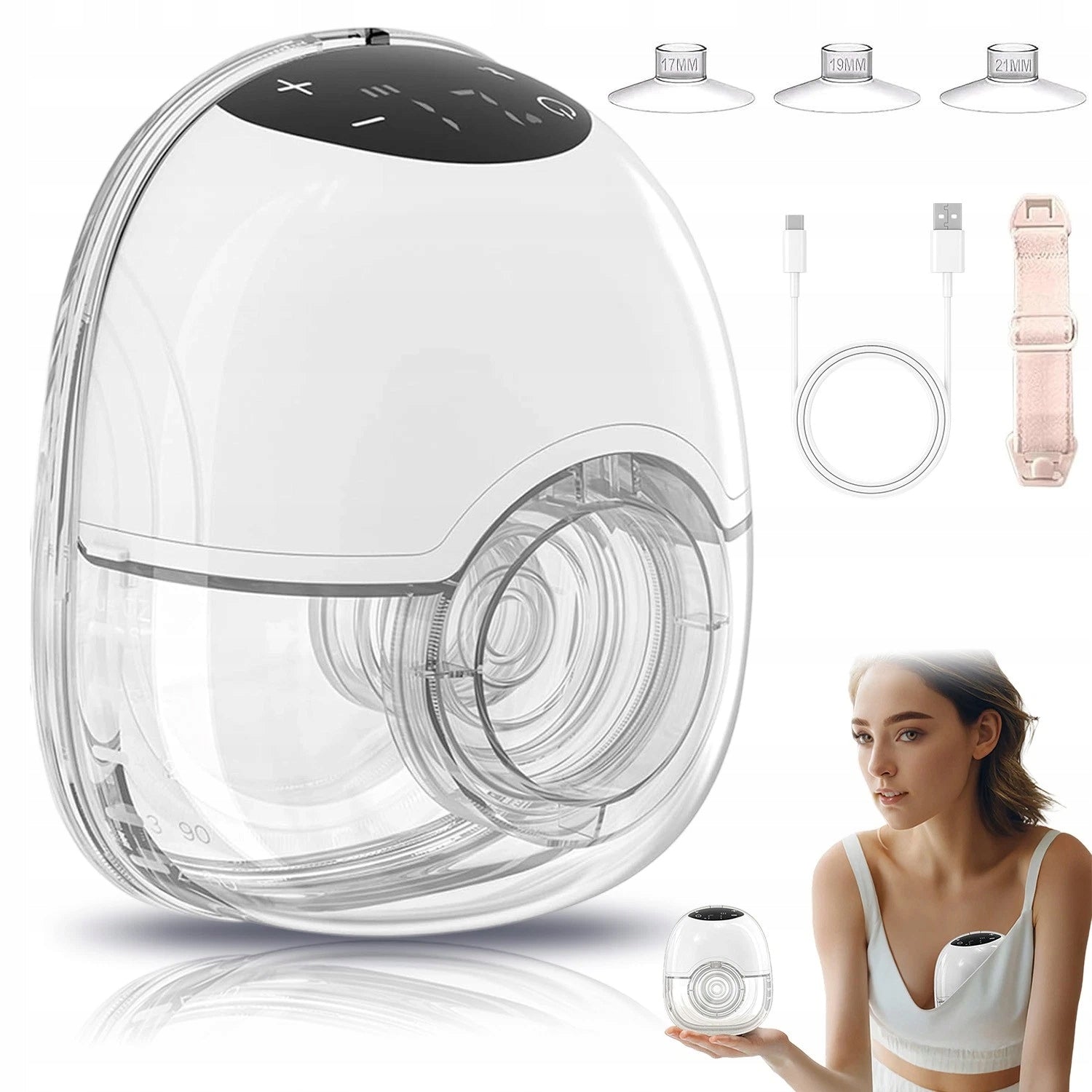 SHELL BREAST PUMP ELECTRIC WIRELESS HANDS-FREE PORTABLE 180ML