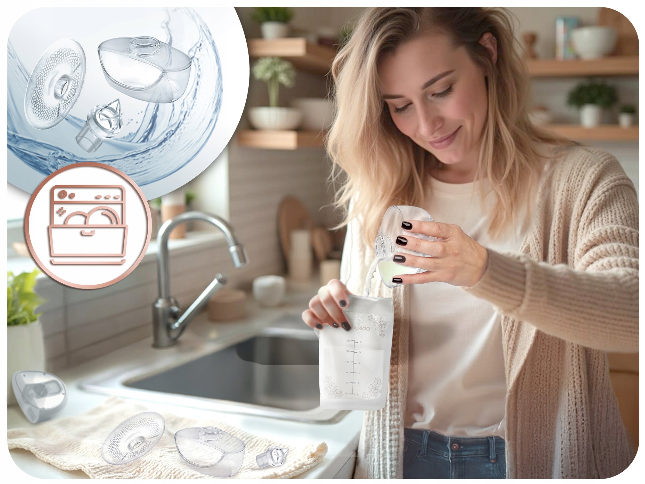 SHELL BREAST PUMP ELECTRIC WIRELESS HANDS-FREE PORTABLE NUKIDO Medical device no