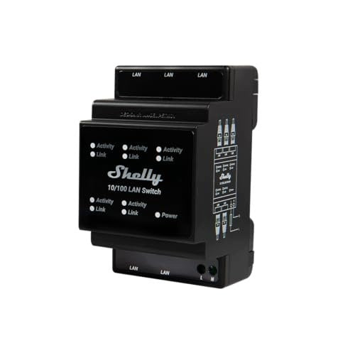 SHELLY LAN SWITCH 5 PORTS RJ45 FOR DIN RAIL MOUNTING Manufacturer no brand