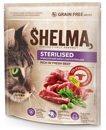 SHELMA dry food for sterilized cats. With beef 1.4kg
