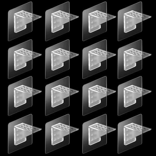SHELVING BRACKETS SELF-ADHESIVE TRANSPARENT DOES NOT REQUIRE DRILLING 12 PCS. Brand no brand