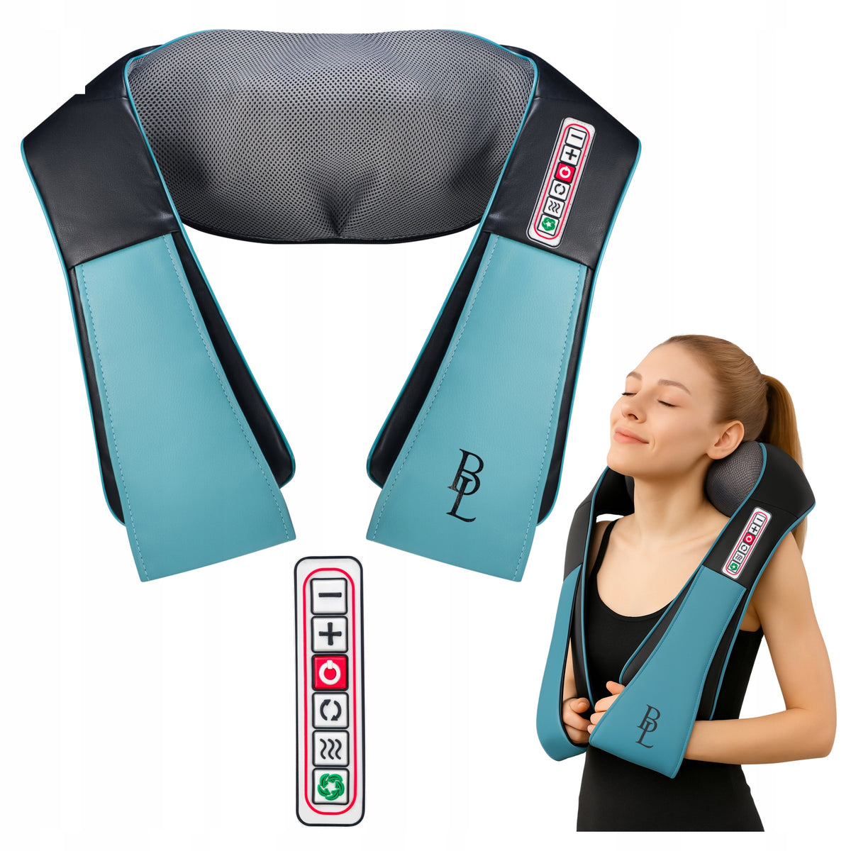 SHIATSU Back Neck Massager 8 Heads LED Heating