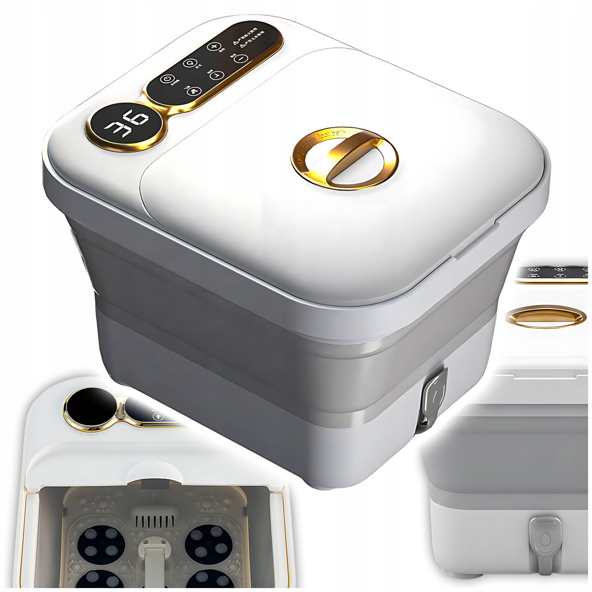 SHIATSU FOLDING HYDROMASSAGE FOOT MASSAGER WITH HEATING FUNCTION 15L 520W