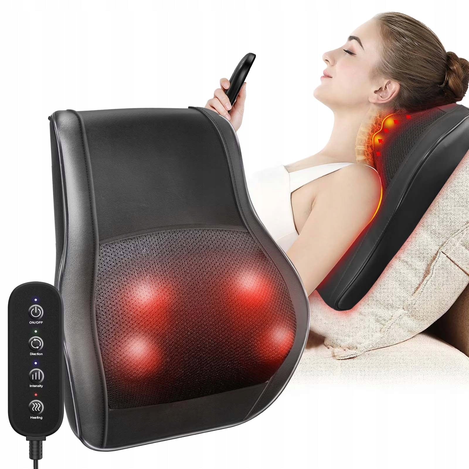 SHIATSU MASSAGE PILLOW BACK HEATING MASSAGER NECK BODY BACK LEG