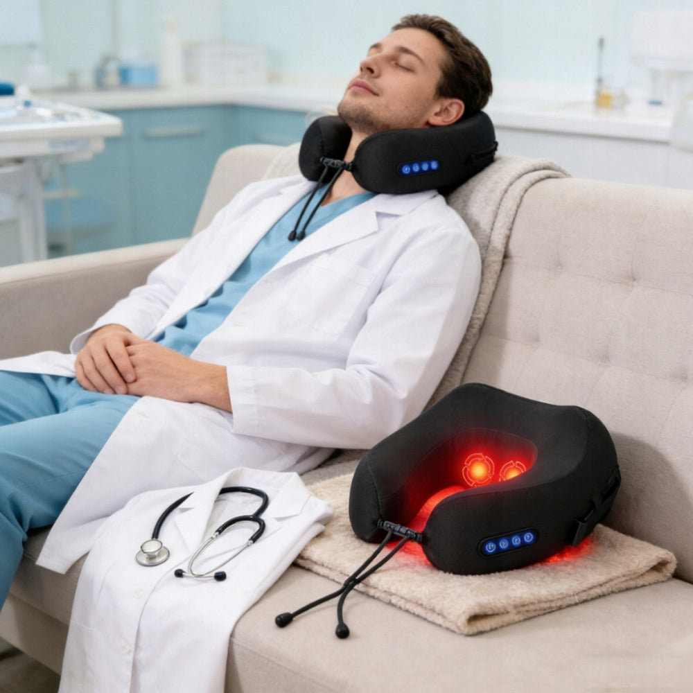 SHIATSU MASSAGER FOR NECK AND NECK ELECTRIC HEATING TOURIST PILLOW Packaging status original
