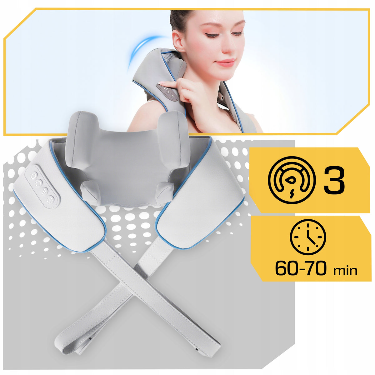 SHIATSU MASSAGER FOR NECK BACK BODY HEATED MASSAGE BELT PRO + Medical device no