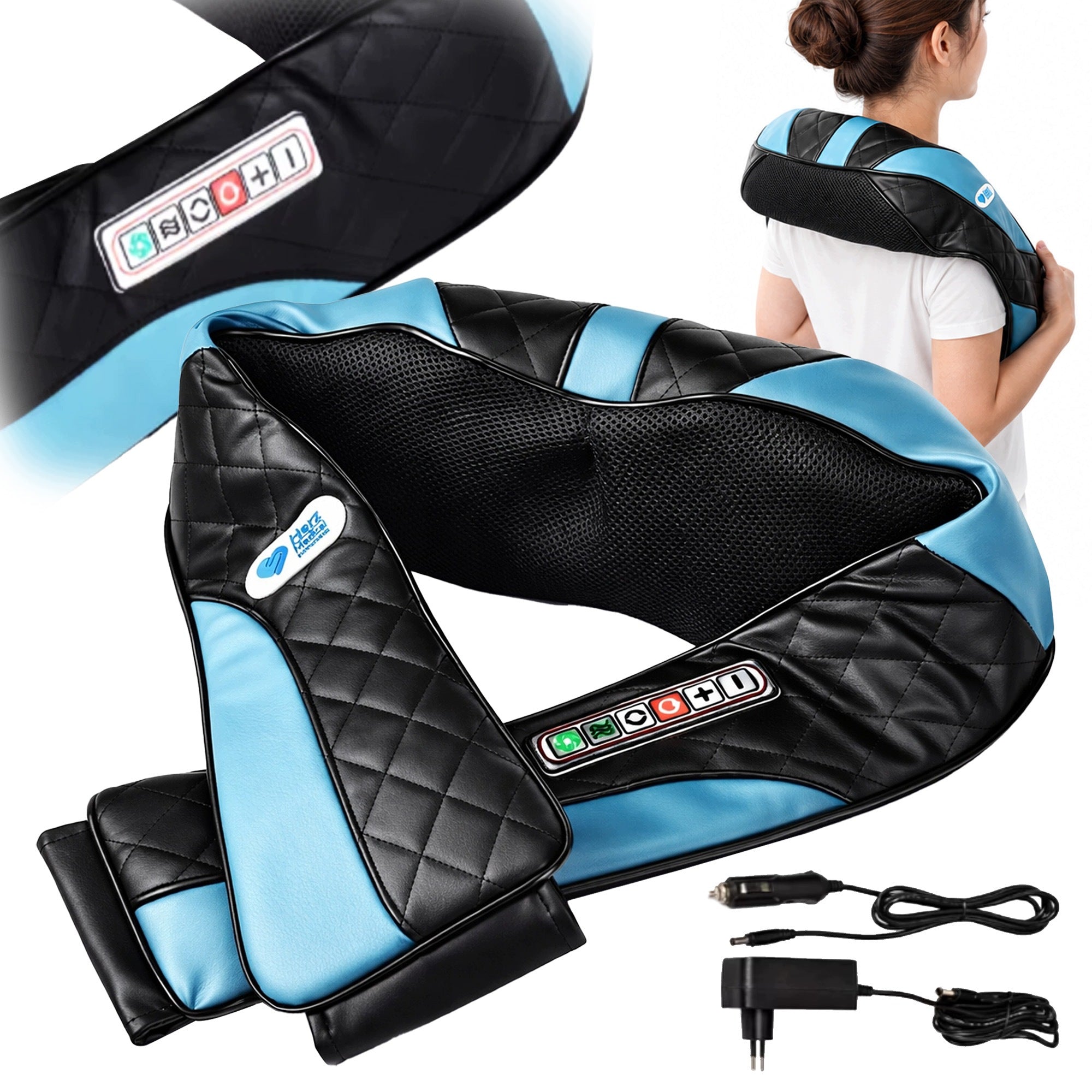 SHIATSU MASSAGER HEATED MASSAGE BELT for neck back neck 30W Herz