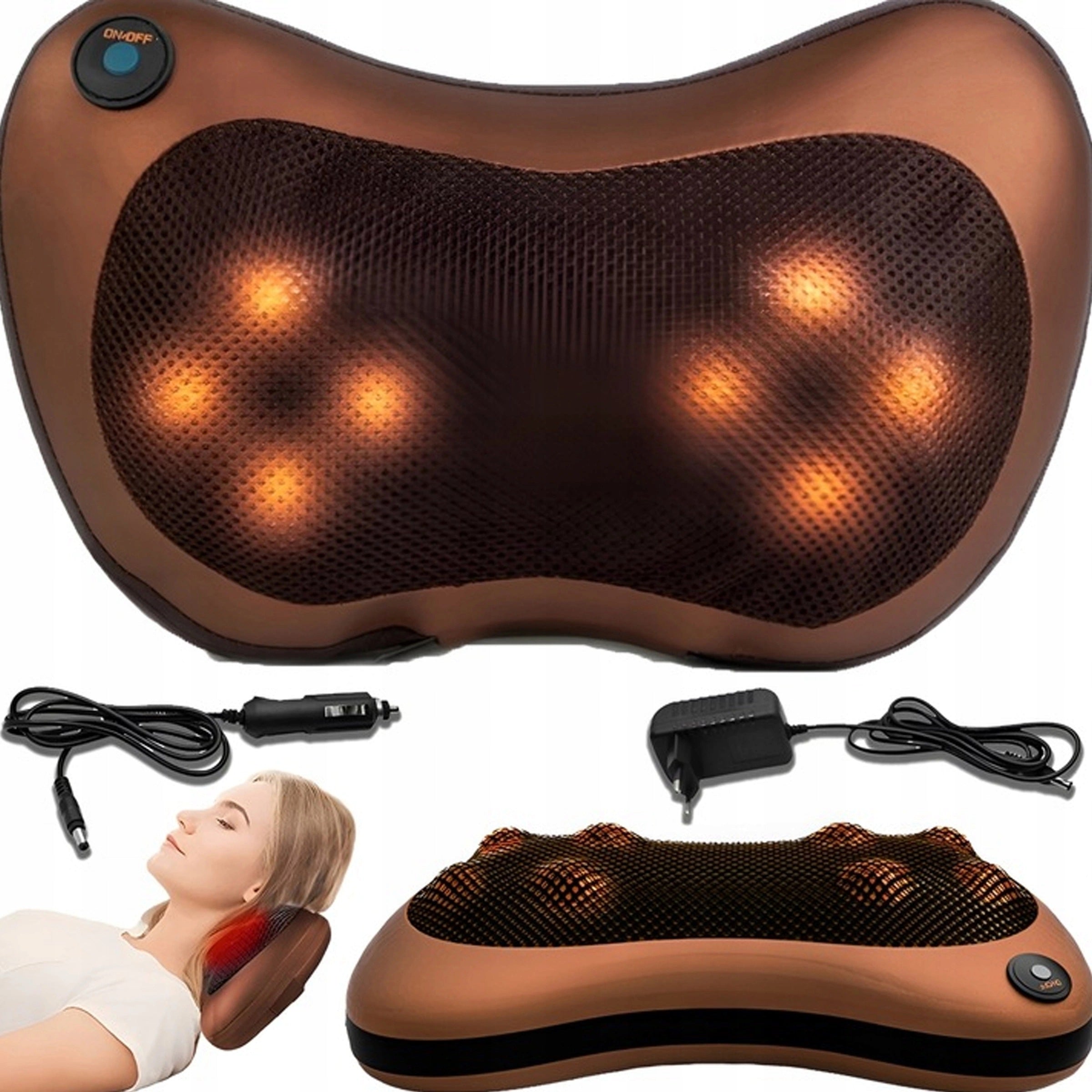 SHIATSU MASSAGER MASSAGE PILLOW FOR FOOT NECK BODY CAR CHARGER Brand no brand