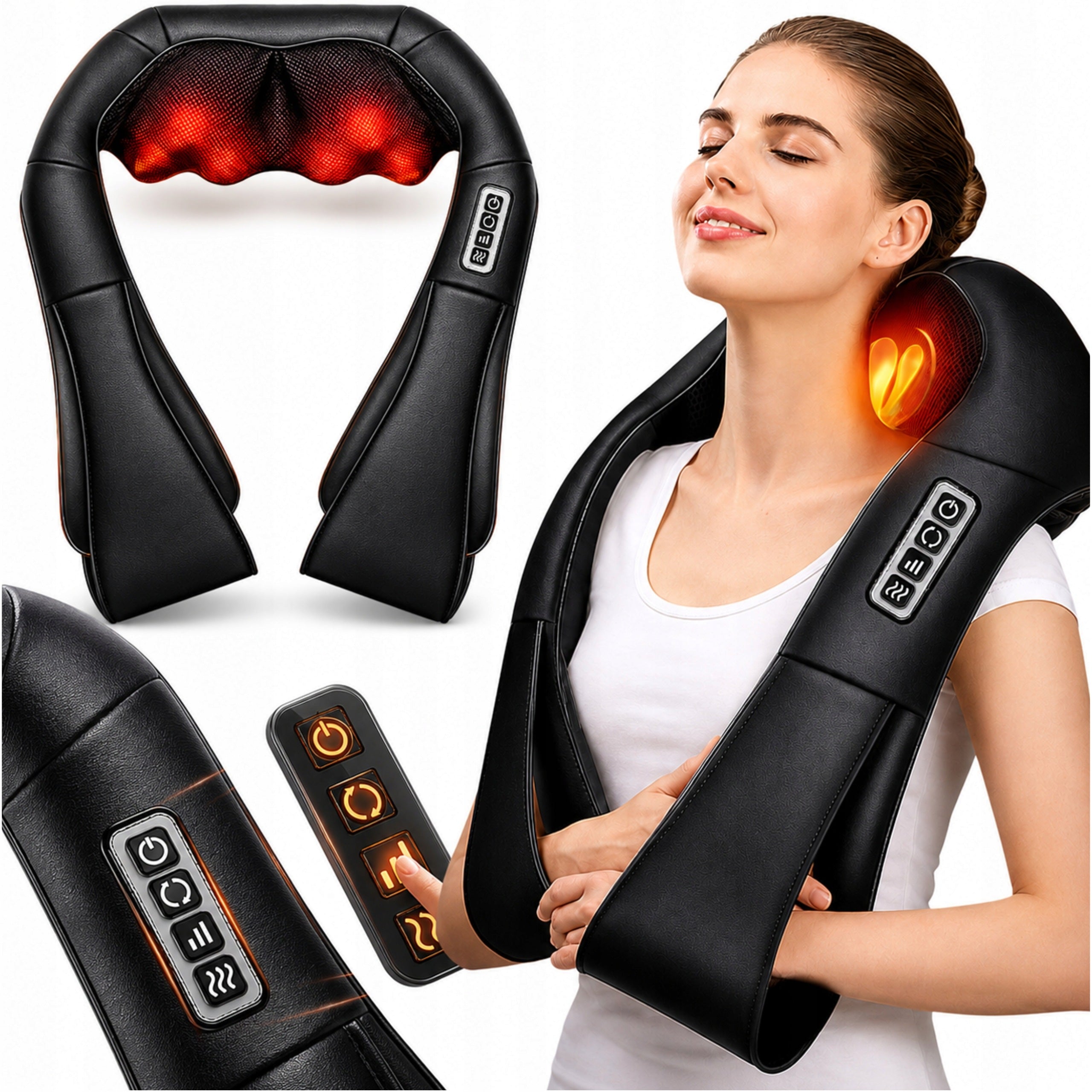 SHIATSU MASSAGER NECK MASSAGE COLLAR BACK SHOULDERS HEATING BODY