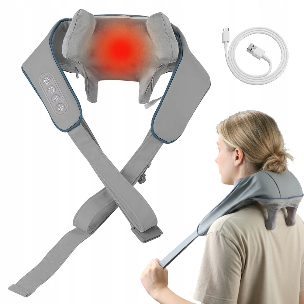SHIATSU NECK MASSAGER BACK SHOULDER NECK HEATING WIRELESS USB 3D