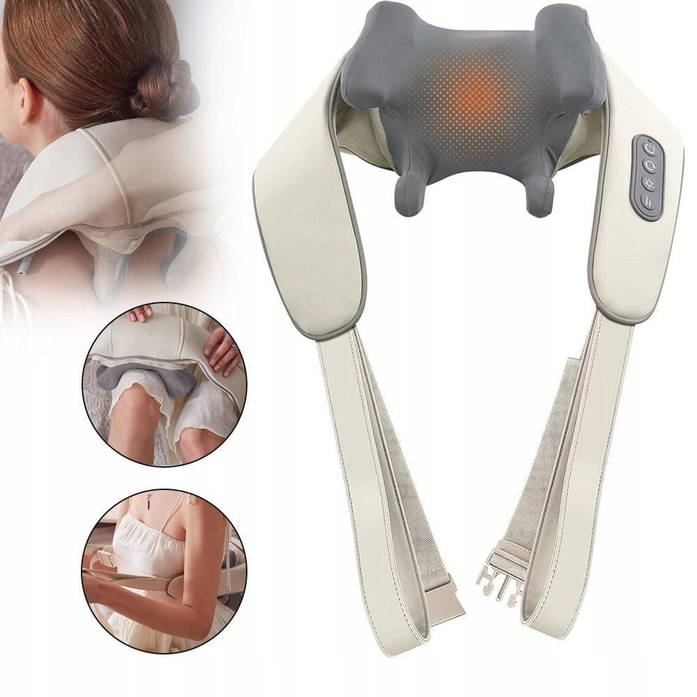 SHIATSU NECK MASSAGER, ELECTRIC TRAPEZOID NECK AND SHOULDER MASSAGER WITH HEAT