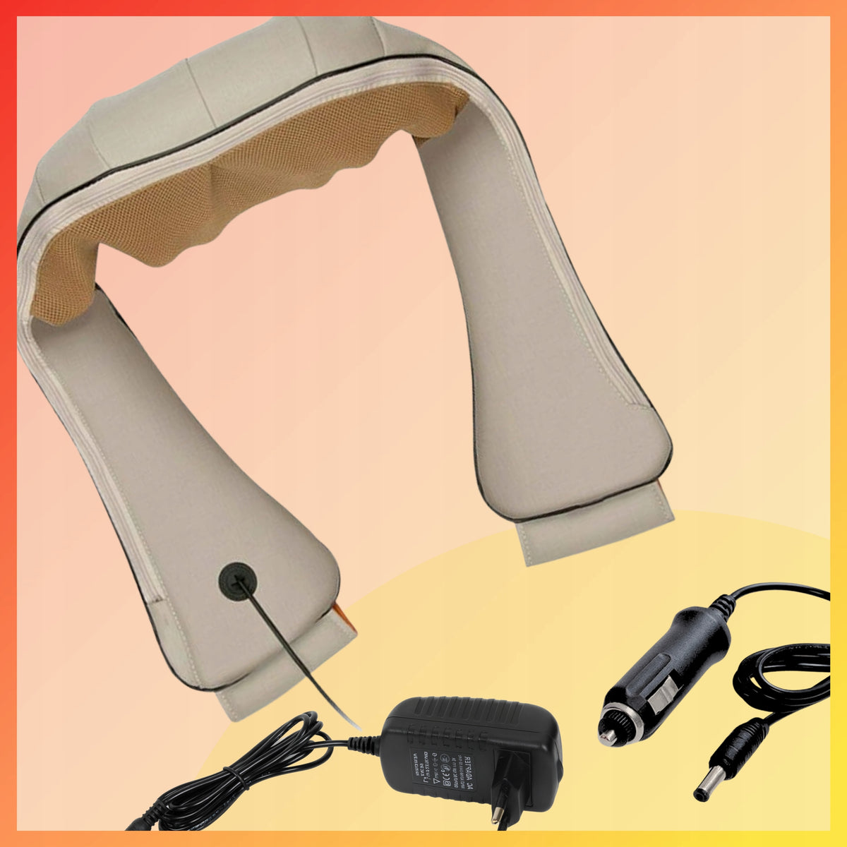 SHIATSU NECK MASSAGER SHOULDER MASSAGE HEADS FOR HOME AND CAR MASSAGE Packaging status original