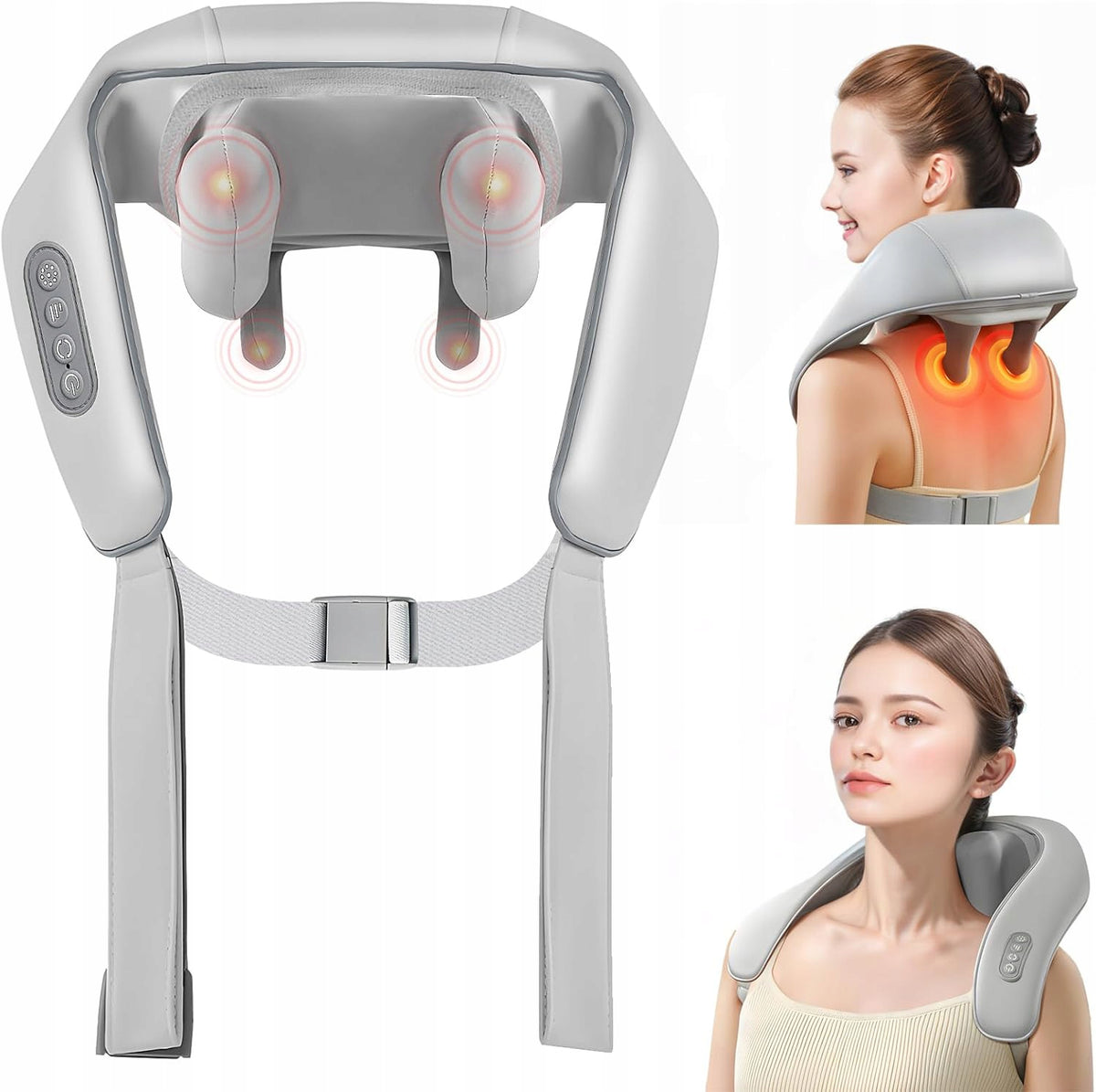 SHIATSU SHOULDER BACK NECK MASSAGER WIRELESS HEATING BATTERY
