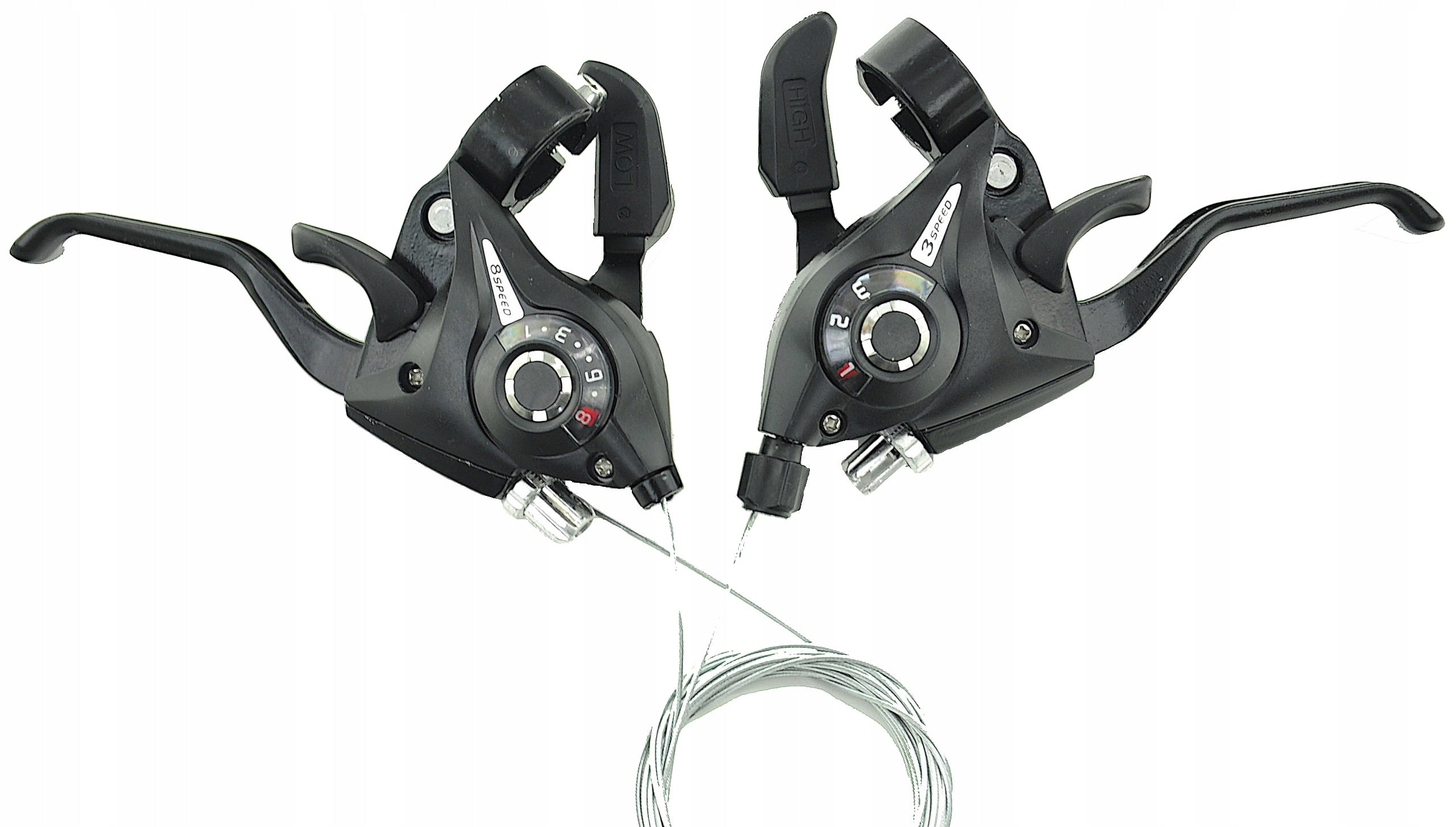 SHIFTER/BRAKE LEVER COMBO SUNRUN SET 3 X 8 INDEX (SK-KD-80) Model 3 X 8 CZARNA (SK-KD-80)