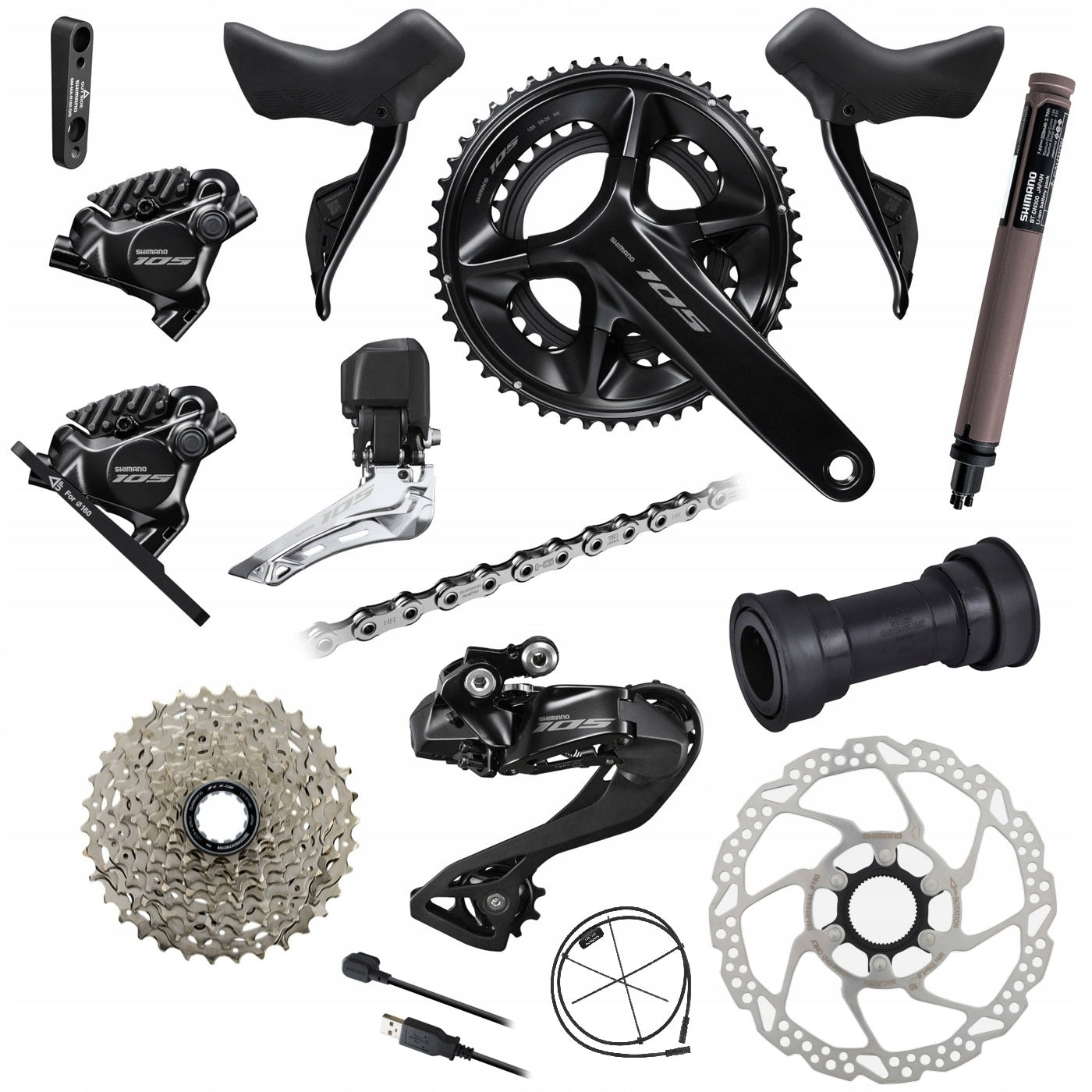 SHIMANO complete road group 105 Di2 2x12 R7100