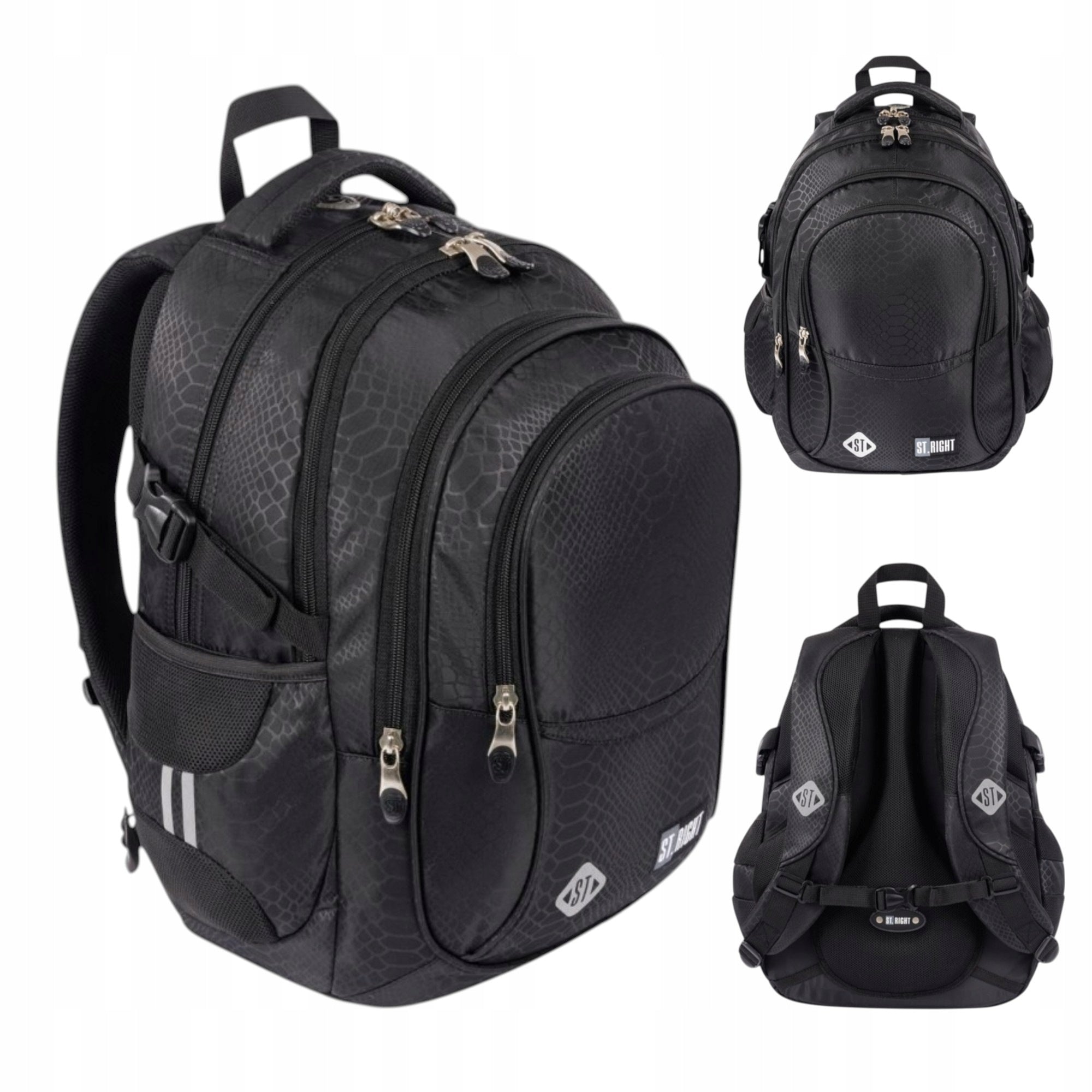 SHINY SNAKE St. Right Multi-Compartment Youth School Backpack (4 Compartments)