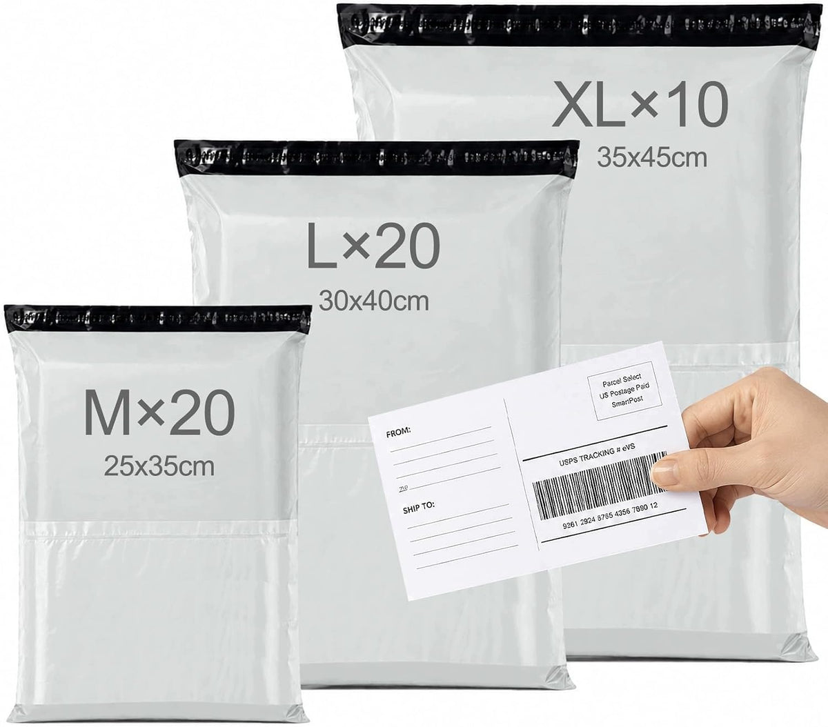 SHIPPING BAGS 50 PCS WHITE 20M 20L 10XL SHIPPING