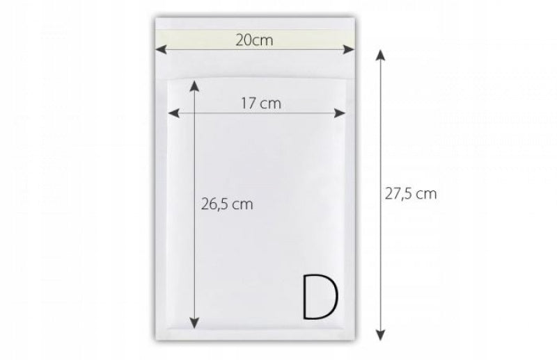 SHIPPING BUBBLE Envelope For Shipments And Letters D14 WHITE 100 Sheets