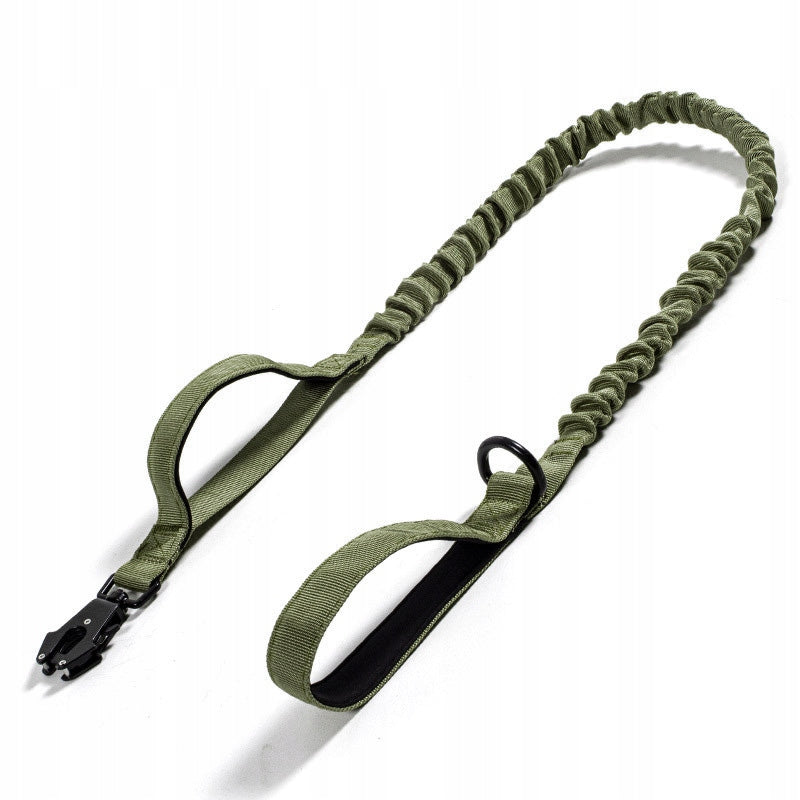 SHOCK ABSORBING LEASH FOR DOG TACTICAL MILITARY STRONG CARABINER 155cm Brand Reverse