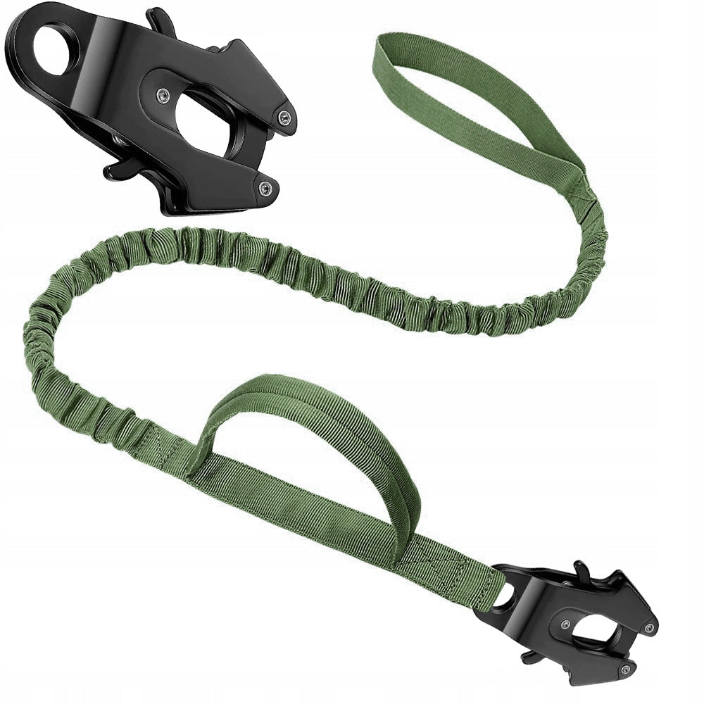 SHOCK ABSORBING LEASH FOR DOG TACTICAL MILITARY STRONG CARABINER 155cm