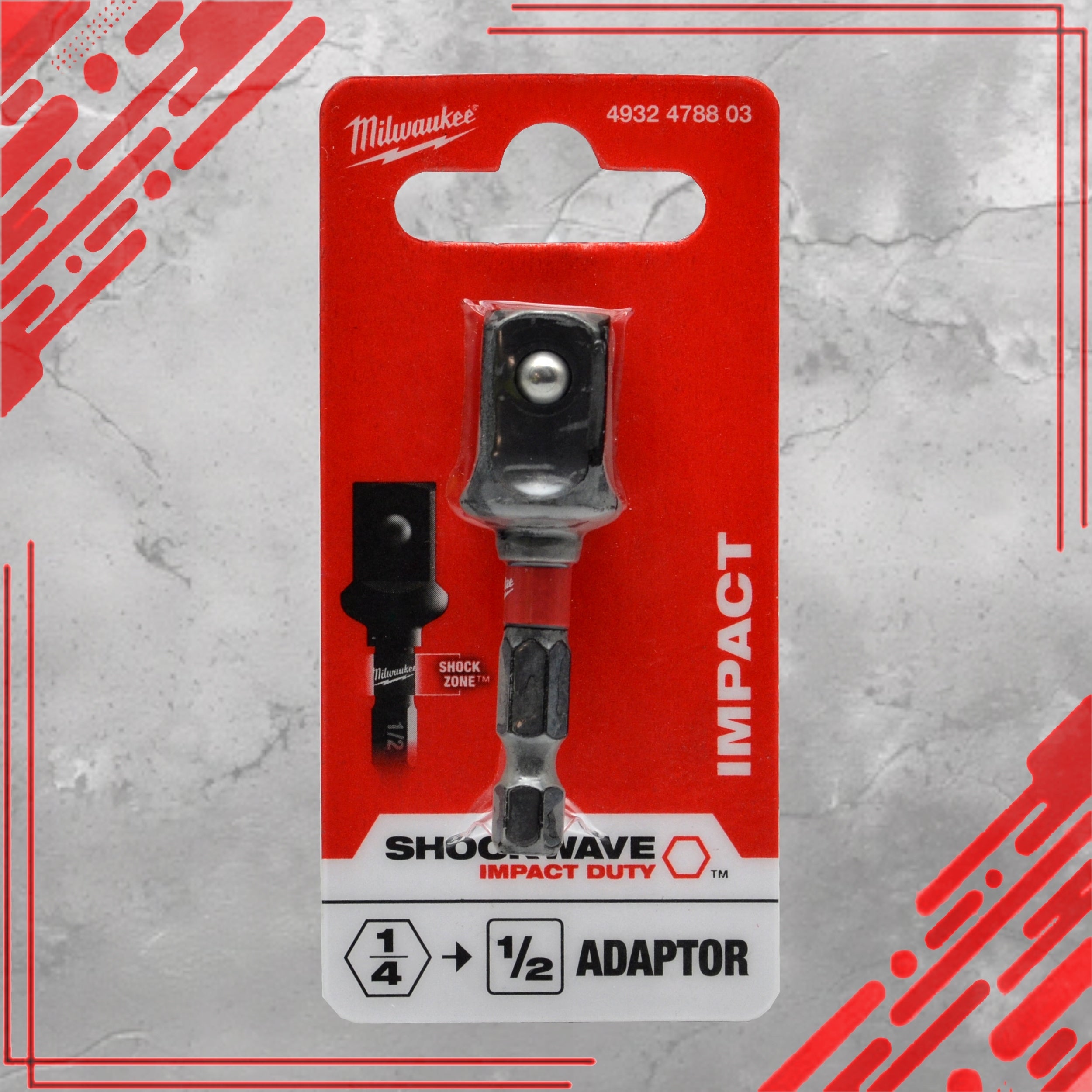 SHOCKWAVE SQUARE ADAPTER WITH 1/4" HEX PER SQUARE 1/2" BIT ADAPTER Manufacturer code 4932478803