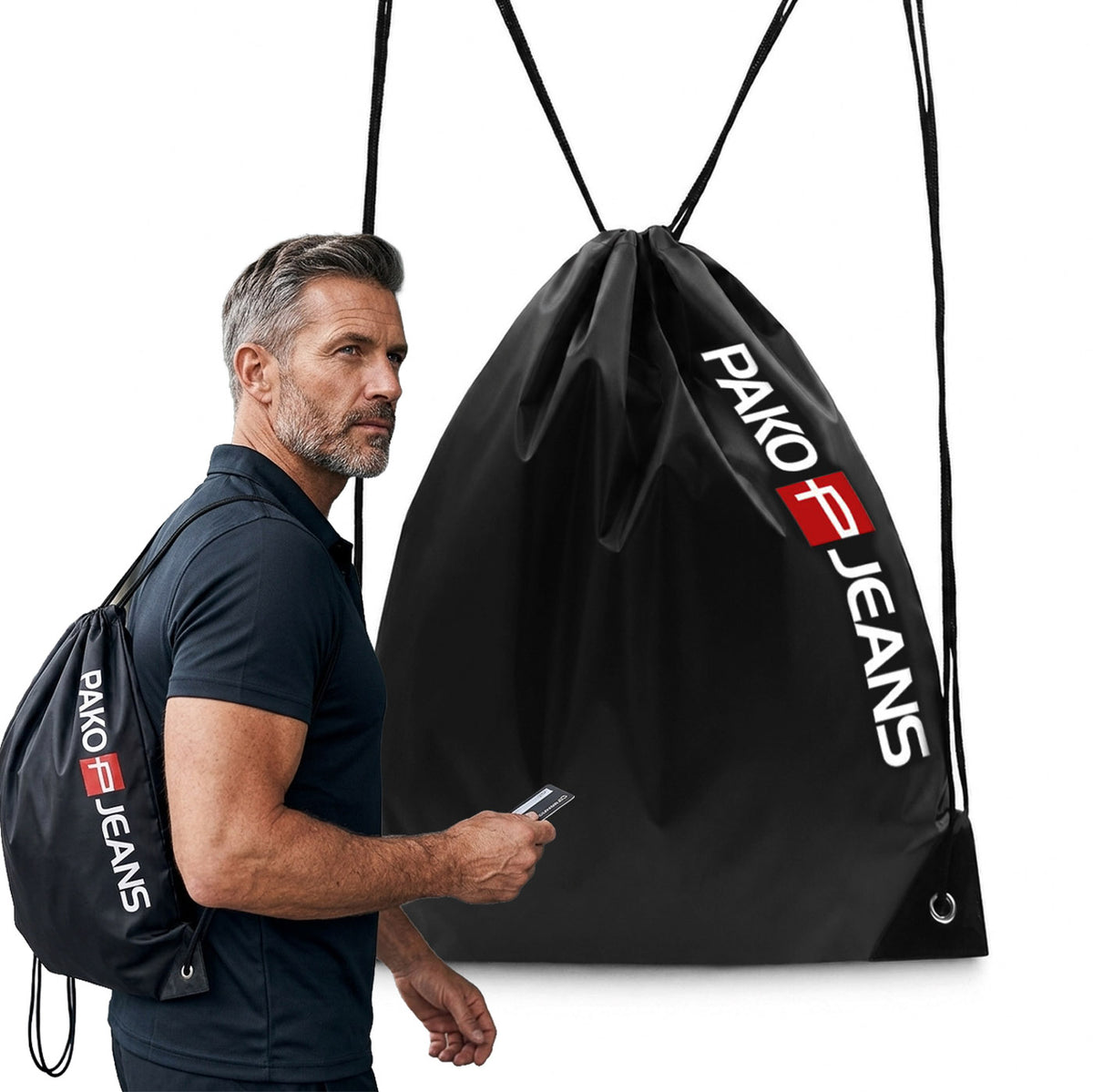 SHOE BAG school backpack SPORTY youth roomy BLACK Pako Jeans