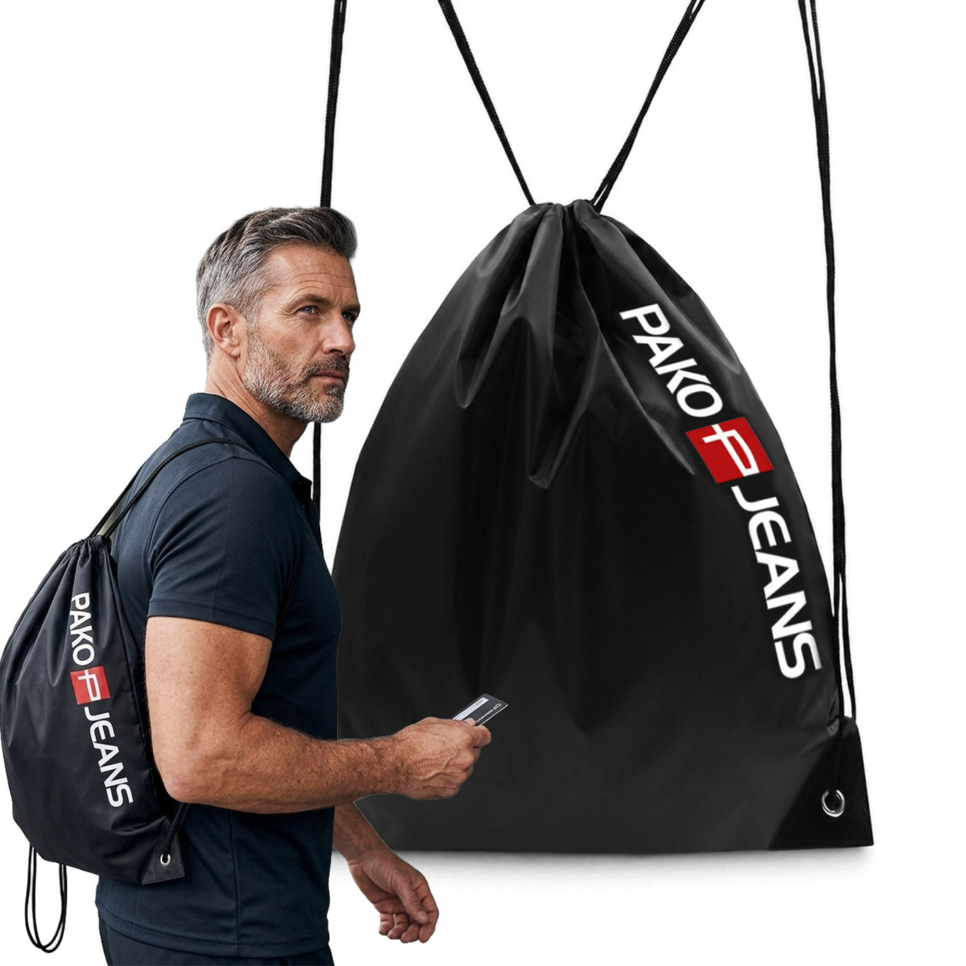 SHOE BAG school backpack SPORTY youth roomy BLACK Pako Jeans