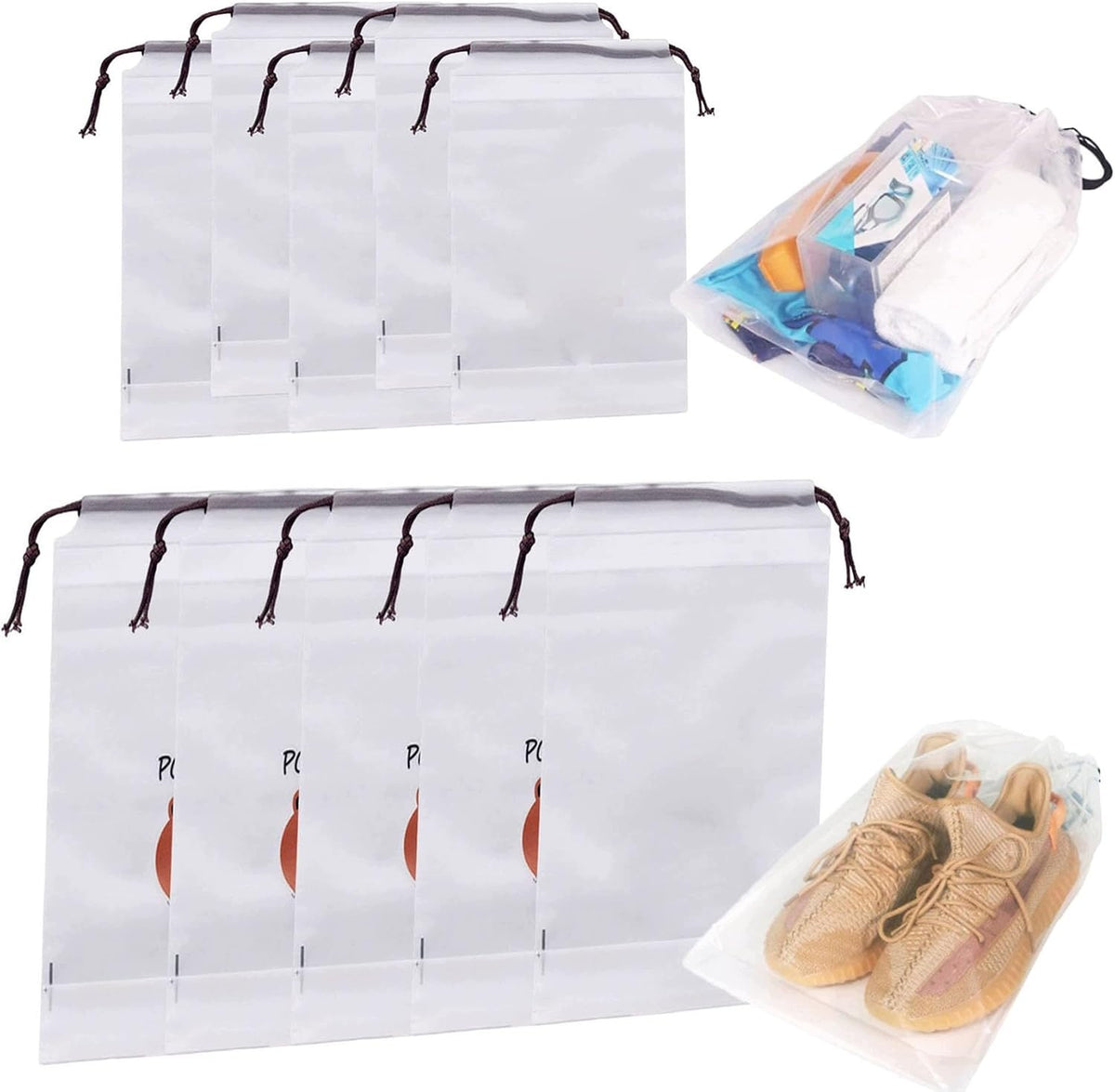SHOE BAGS 10 PIECES SET 30X40CM 20X30CM DRAWSTRING