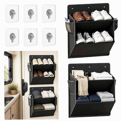 SHOE HOLDER ORGANIZER SELF-ADHESIVE OXFORD MOTORHOME SET OF 2
