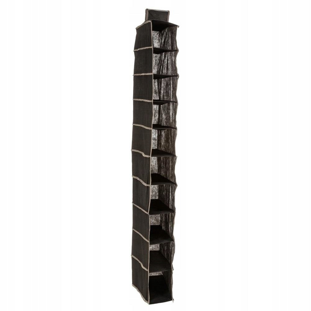 SHOE ORGANIZER 10 pockets BLACK fabric Brand 5five Simply Smart