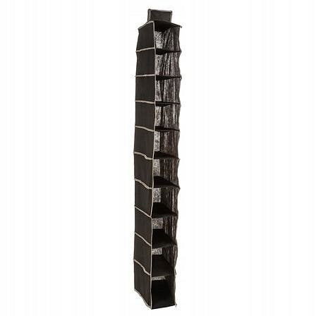 SHOE ORGANIZER 10 pockets BLACK fabric