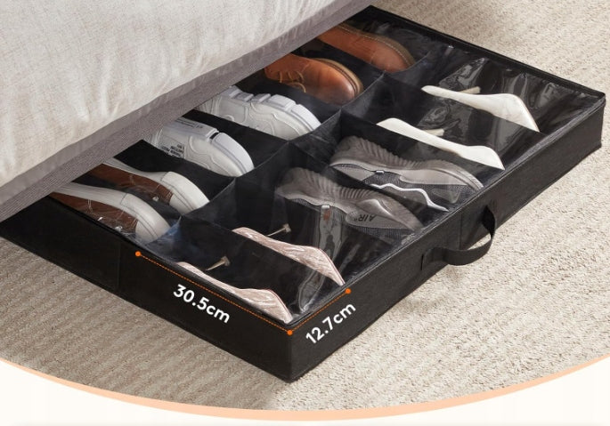 SHOE ORGANIZER UNDER THE BED SPACE FOR 24 PAIRS FASTENED BLACK 2 PIECES Manufacturer code ORGANIZER NA OBUWIE STREFAZAKUPÓW