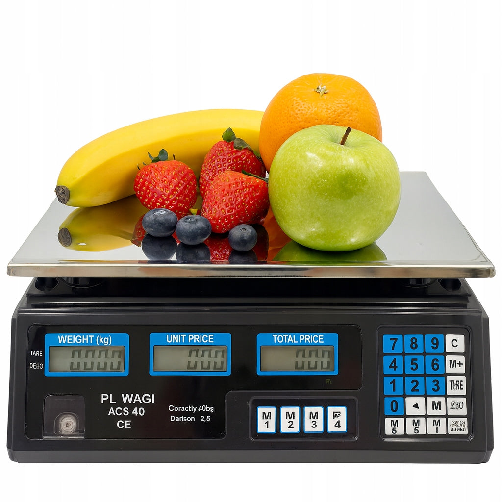 SHOP SCALE 40KG/2G ELECTRONIC GASTRONOMIC LCD DISPLAY Manufacturer code WAGA SKLEPOWA MAGAZYNOWA 40KG