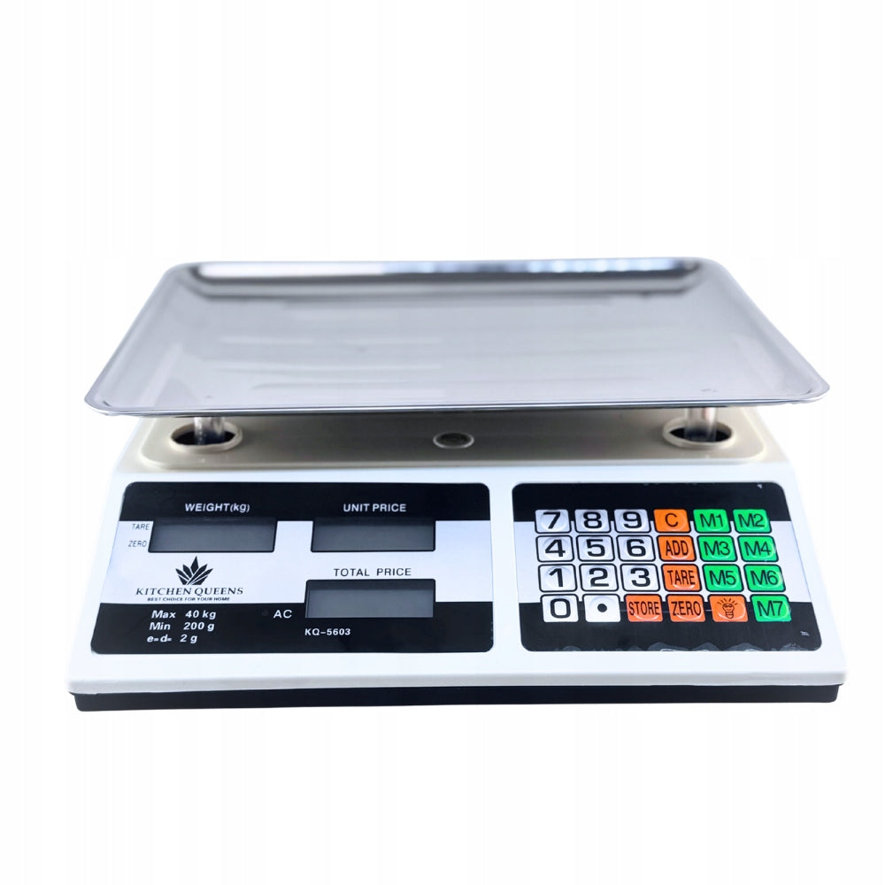 SHOP SCALE 40KG /2g ELECTRONIC 3IN1 BATTERY POWER SUPPLY BATTERIES Manufacturer code KO5603 BY BAVARIA TOOLS