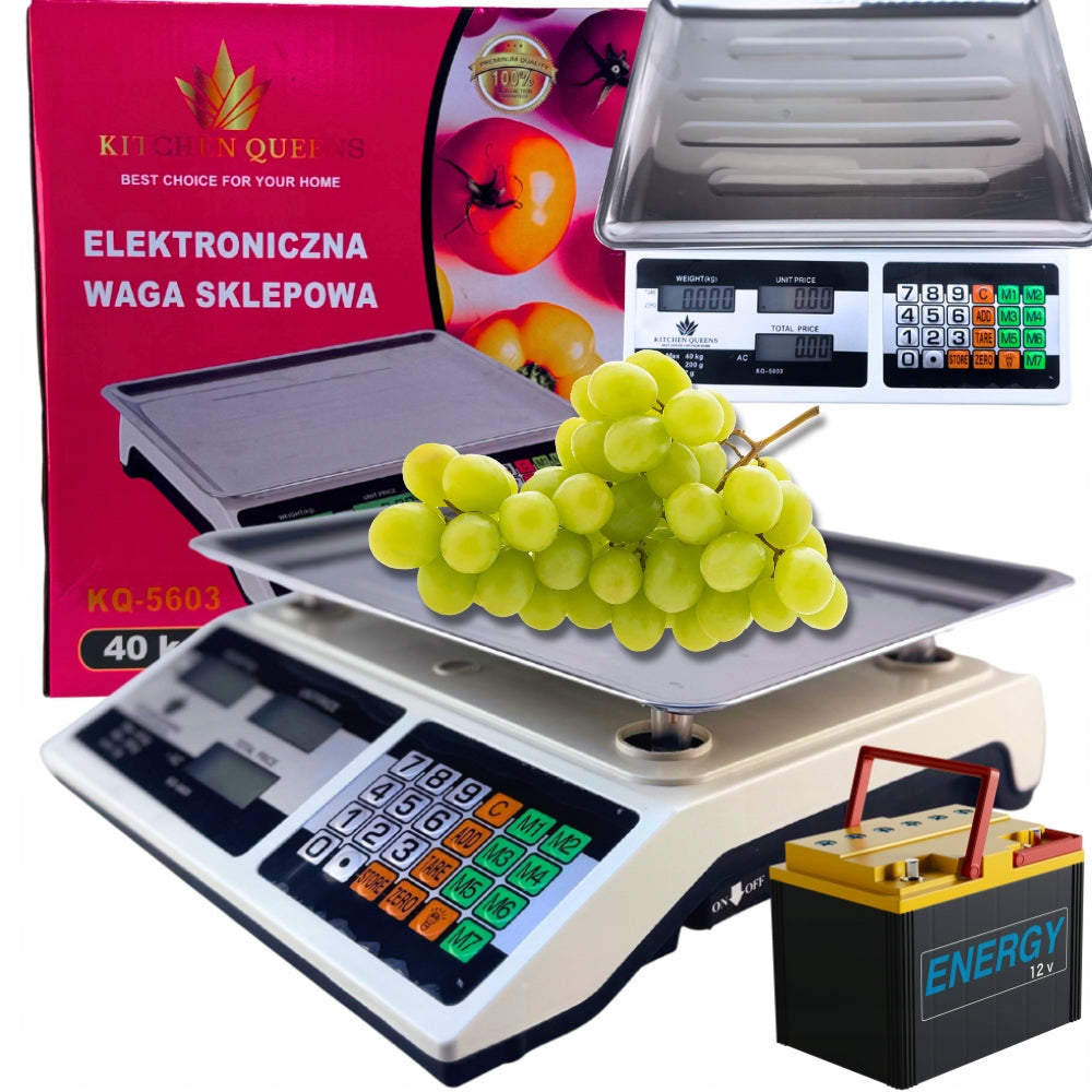 SHOP SCALE 40KG /2g ELECTRONIC 3IN1 BATTERY POWER SUPPLY BATTERIES