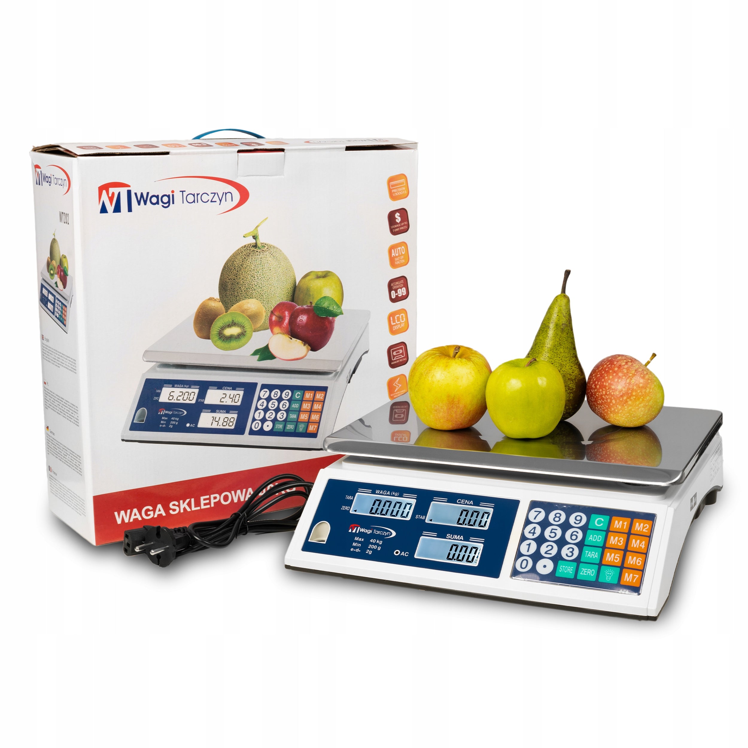 SHOP SCALE 40KG/2g ELECTRONIC KITCHEN CATERING STORAGE Manufacturer code WT - 202