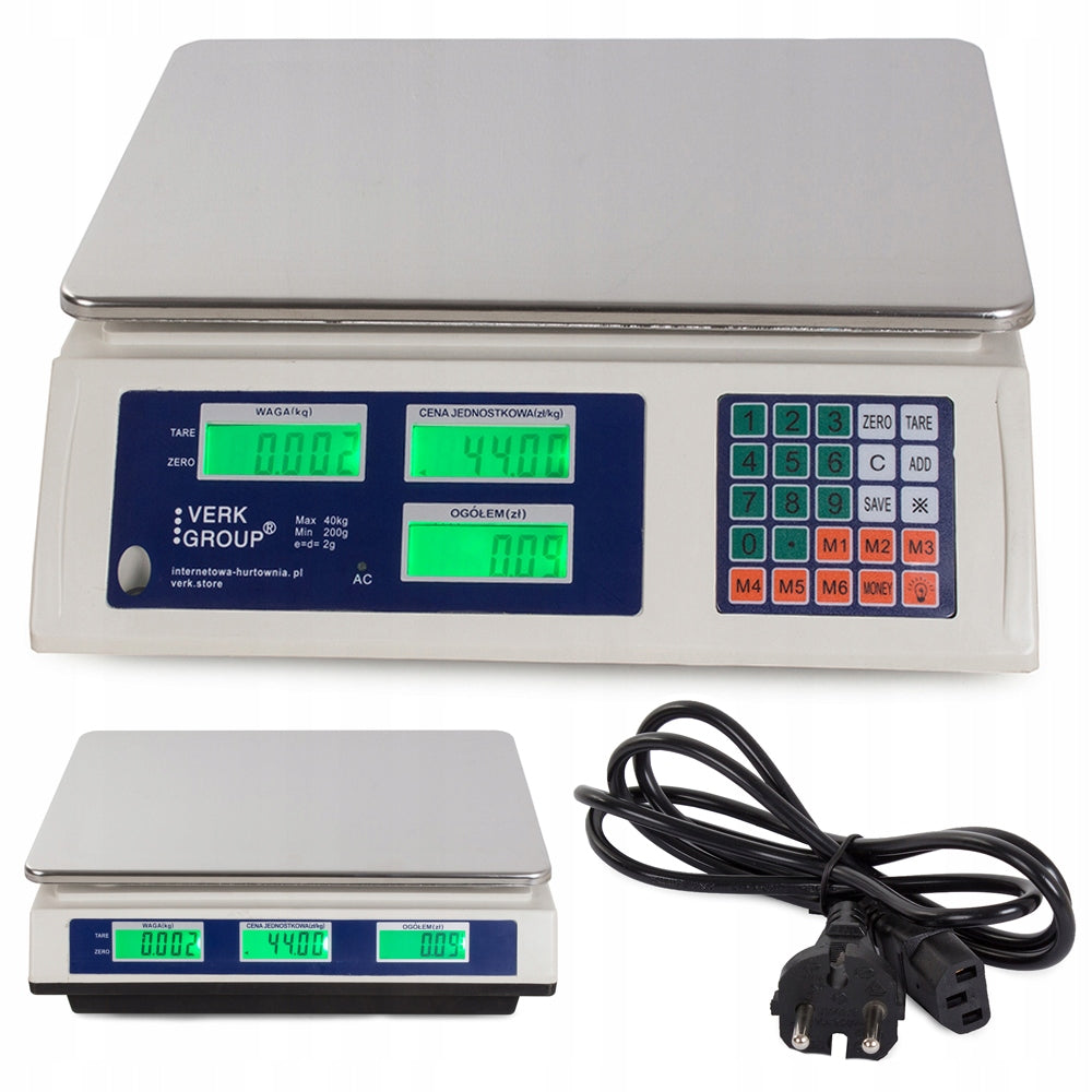SHOP SCALE ELECTRONIC CALCULATION LCD 40kg ACCURACY 2g