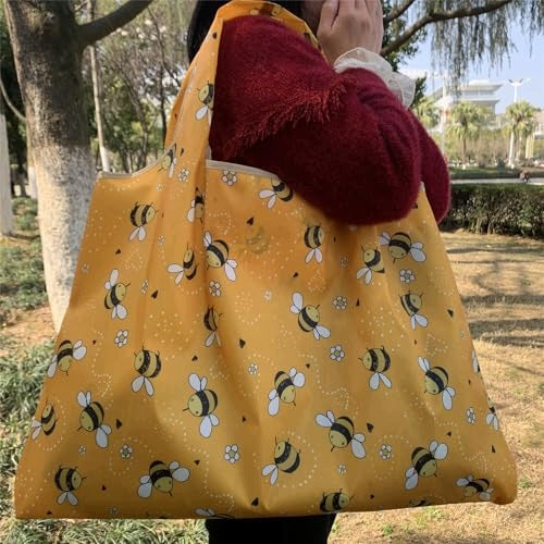 SHOPPING BAG FOLDING BEES WOMEN'S REUSABLE 58X66CM Manufacturer code Bez marki