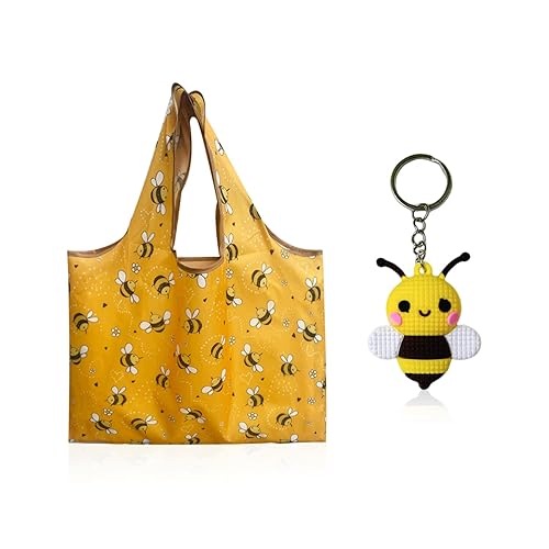 SHOPPING BAG FOLDING BEES WOMEN'S REUSABLE 58X66CM