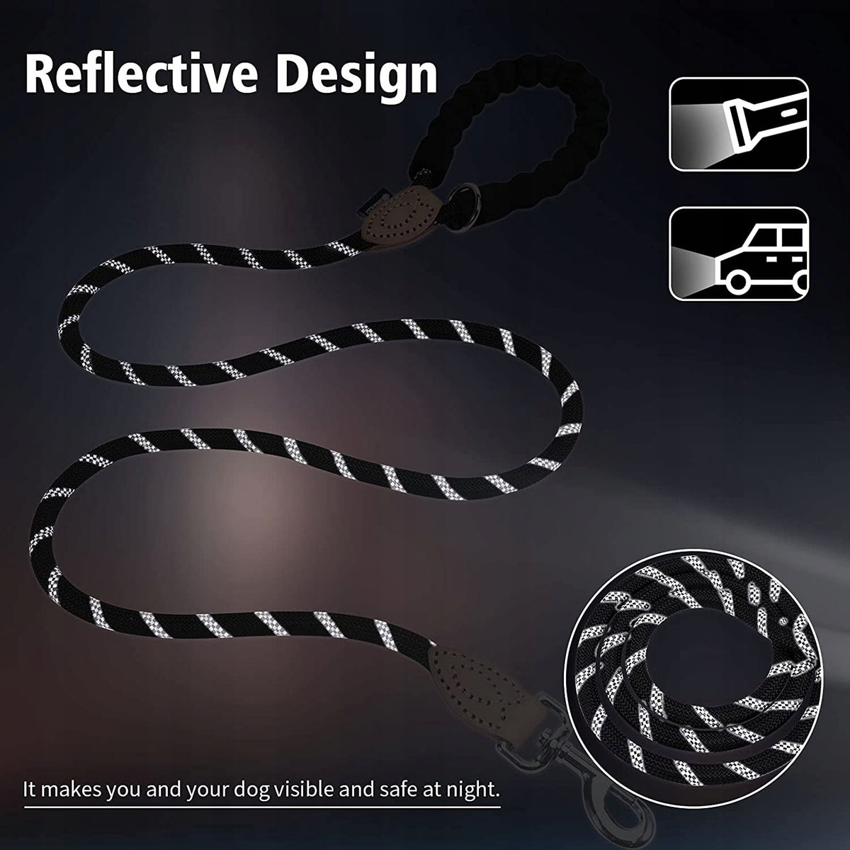 SHORT TRAINING LEASH, CARABINER, COMFORTABLE HANDLE Brand Unizoo