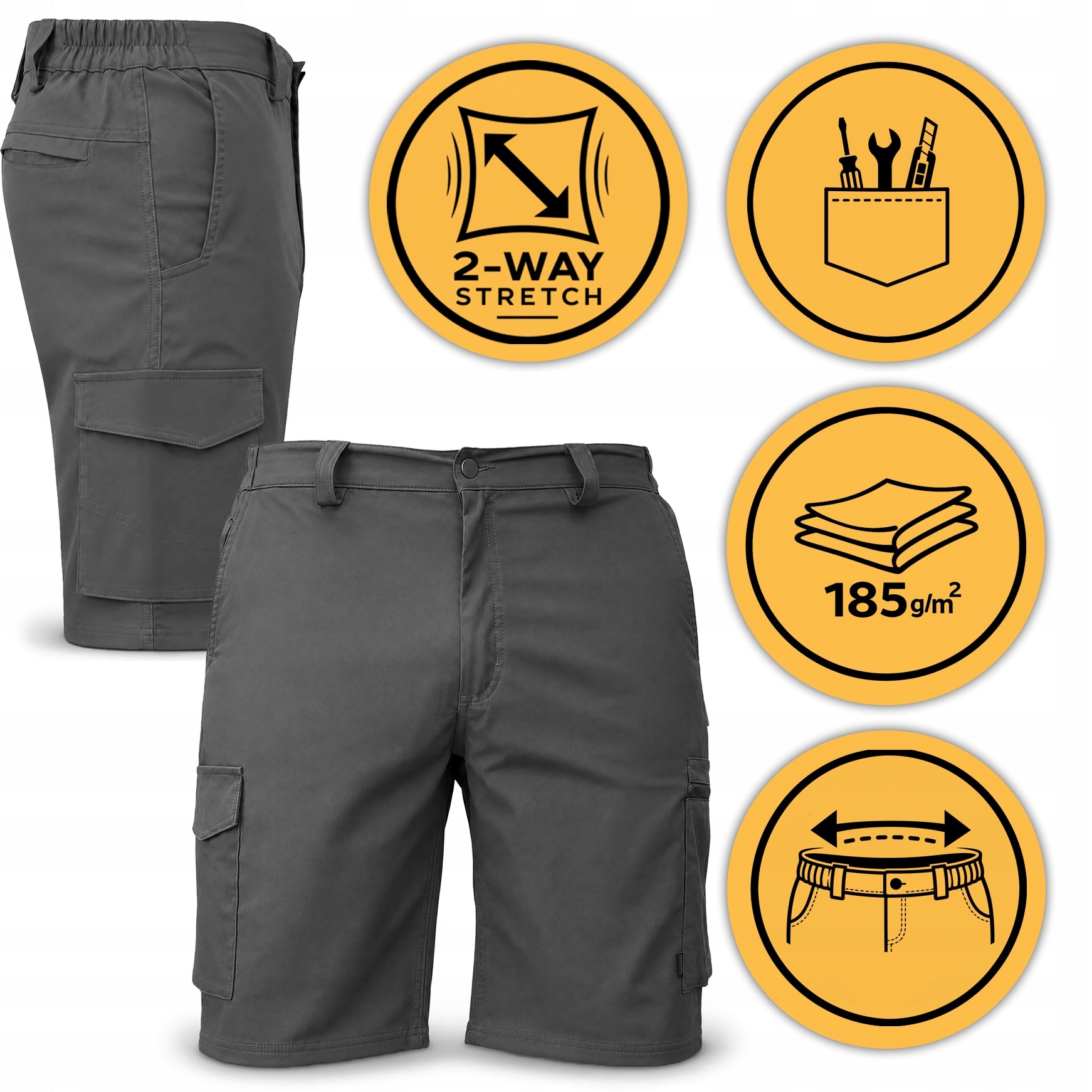 SHORT WORK TROUSERS 2 WAY STRETCH ELASTIC SHORTS TACTICAL SHORTS Manufacturer code KRÓTKIE SPODNIE ROBOCZE SPODENKI STRETCH BHP