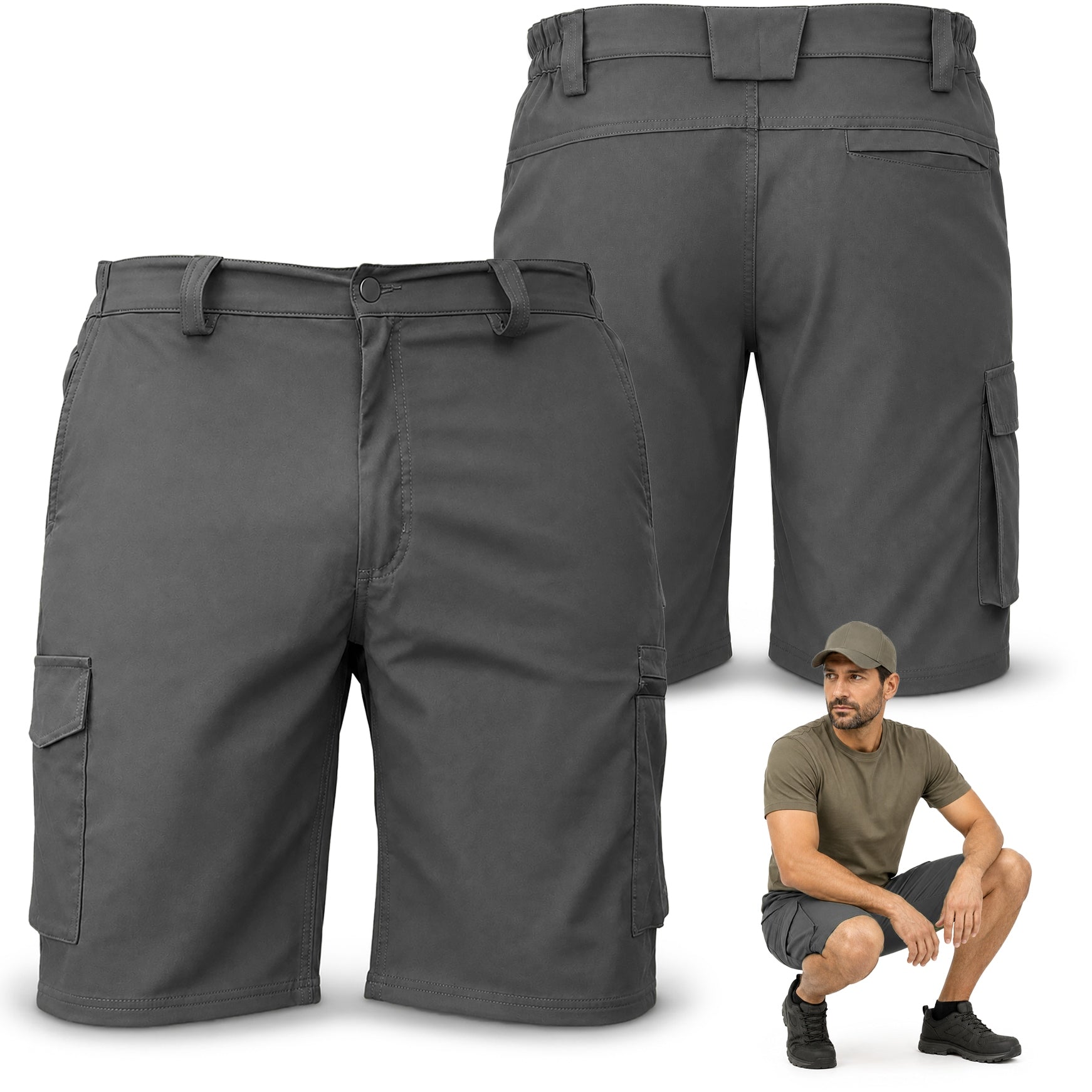 SHORT WORK TROUSERS 2 WAY STRETCH ELASTIC SHORTS TACTICAL SHORTS