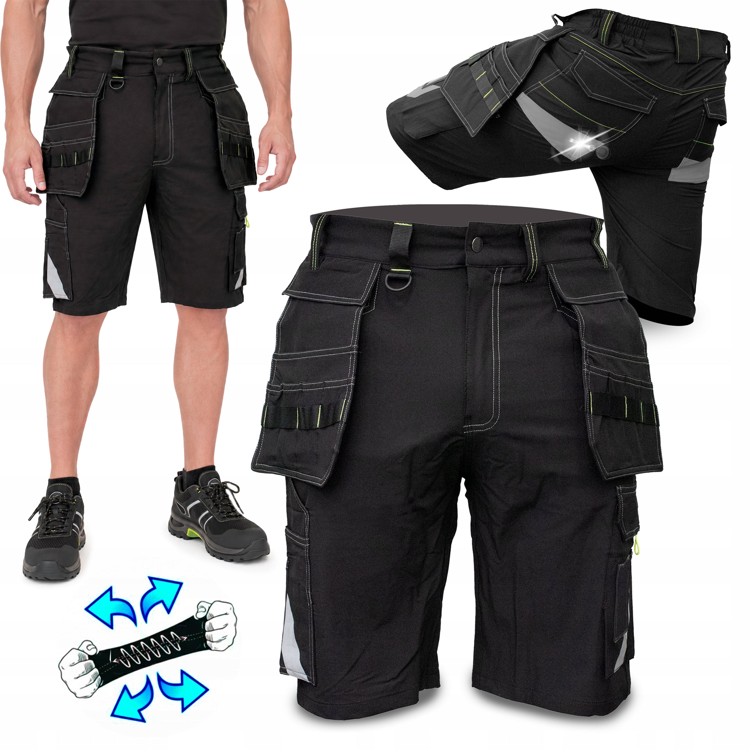 SHORT WORK TROUSERS 4 WAY STRETCH ELASTIC MEN'S ASSEMBLY SHORTS Manufacturer code KRÓTKIE SPODENKI 4 WAY FULL STRETCH ROBOCZE