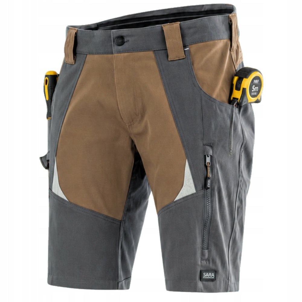 SHORT WORK shorts elastic cotton stretch PANTS elastic S
