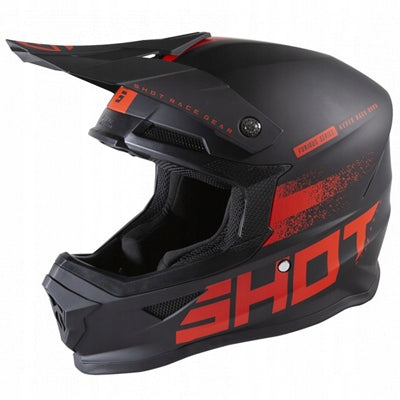 SHOT RACING FURIOUS BLACK/RED CROSS/ENDURO HELMET - SIZE L