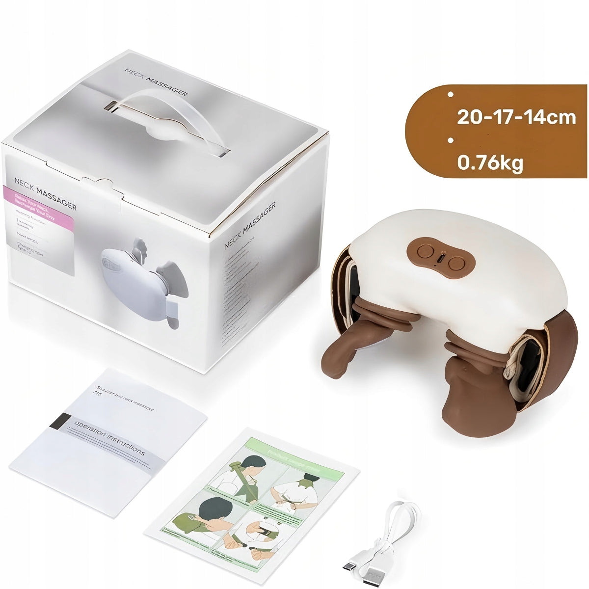 SHOULDER AND BACK NECK MASSAGER 4D SHIATSU HEATING 3 WIRELESS MODES Manufacturer code All-in-OneMart Masażer Szyi