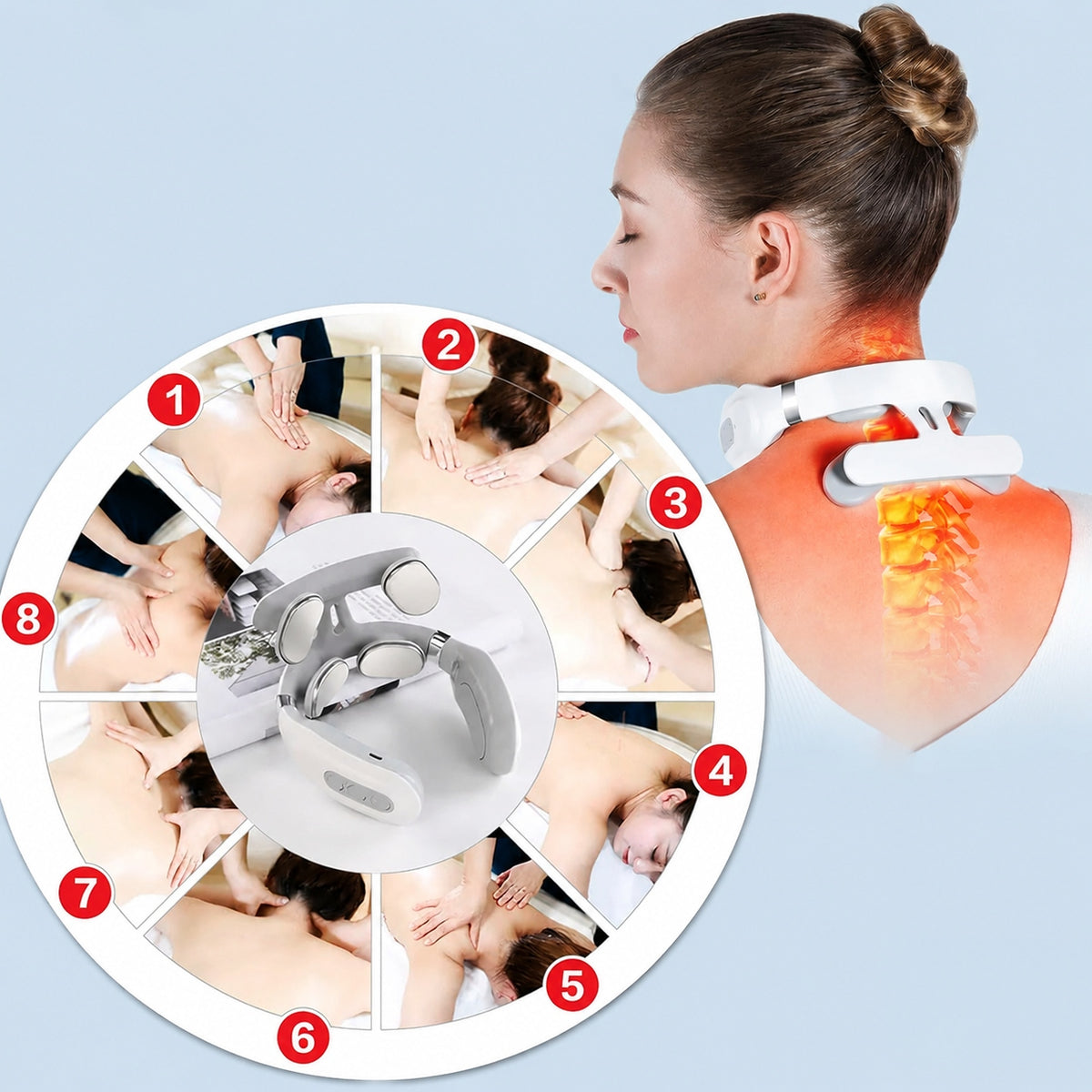 SHOULDER AND NECK MASSAGER WITH HEATING FUNCTION 6 MODES 16 LEVELS USB Brand no brand