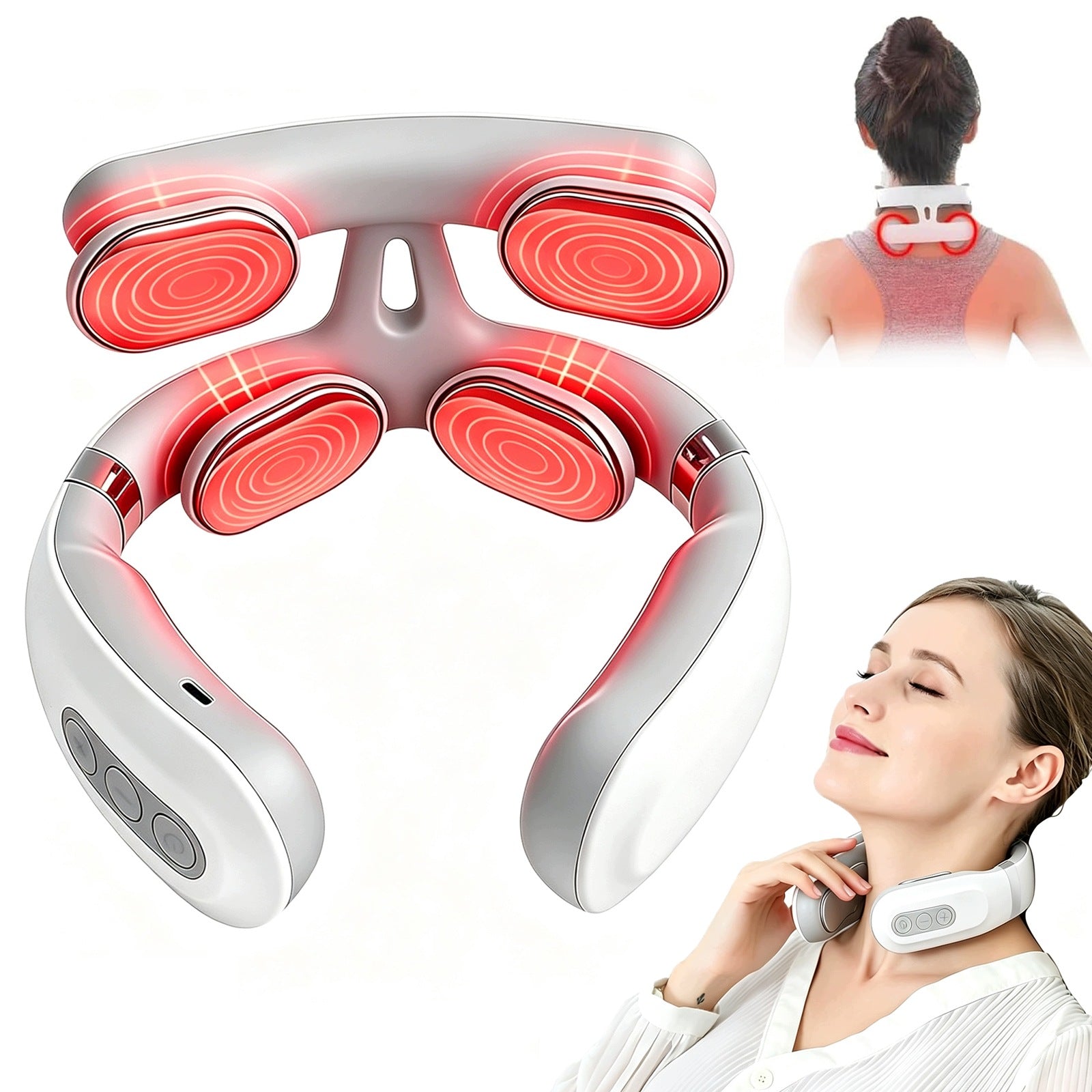 SHOULDER AND NECK MASSAGER WITH HEATING FUNCTION 6 MODES 16 LEVELS USB