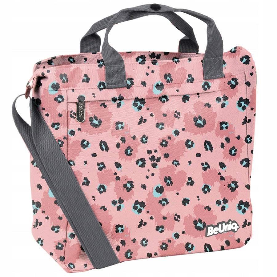 SHOULDER BAG BEUNIQ LEOPARD LARGE FOR GIRLS PINK LEOPARD PRINT